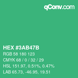 Color code: HEX #3AB47B | qconv.com