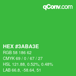 Código de color: HEX #3ABA3E | qconv.com