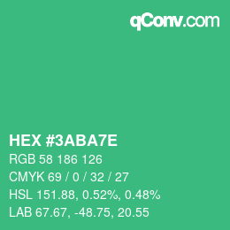 Color code: HEX #3ABA7E | qconv.com