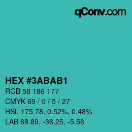 Color code: HEX #3ABAB1 | qconv.com