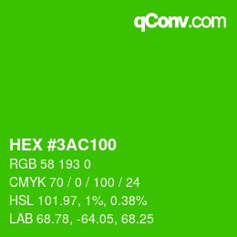 Color code: HEX #3AC100 | qconv.com