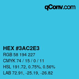 Color code: HEX #3AC2E3 | qconv.com
