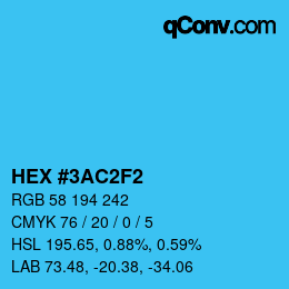 Color code: HEX #3AC2F2 | qconv.com