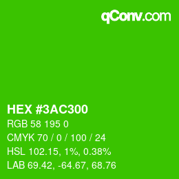 Color code: HEX #3AC300 | qconv.com