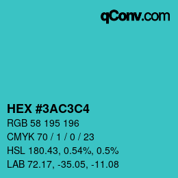 Color code: HEX #3AC3C4 | qconv.com