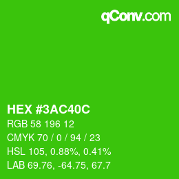 Color code: HEX #3AC40C | qconv.com