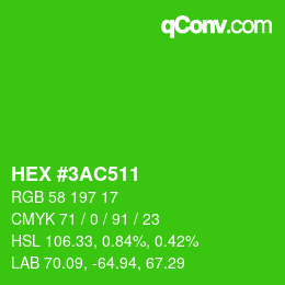 Color code: HEX #3AC511 | qconv.com