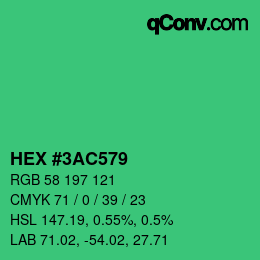 Color code: HEX #3AC579 | qconv.com
