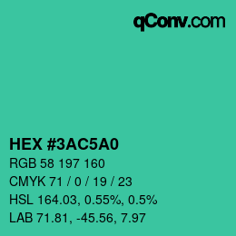 Color code: HEX #3AC5A0 | qconv.com
