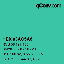 Color code: HEX #3AC5A6 | qconv.com