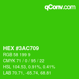 Color code: HEX #3AC709 | qconv.com