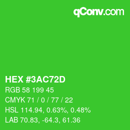 Color code: HEX #3AC72D | qconv.com