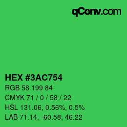 Color code: HEX #3AC754 | qconv.com