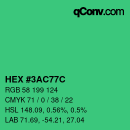 Color code: HEX #3AC77C | qconv.com