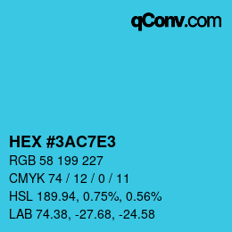 Color code: HEX #3AC7E3 | qconv.com