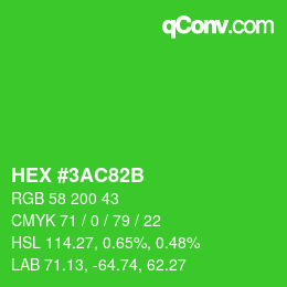 Color code: HEX #3AC82B | qconv.com