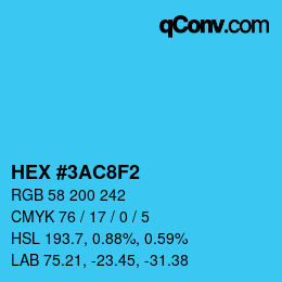Color code: HEX #3AC8F2 | qconv.com