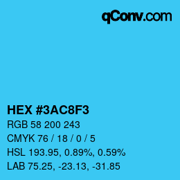 Color code: HEX #3AC8F3 | qconv.com