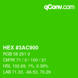 Color code: HEX #3AC900 | qconv.com