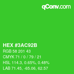 Color code: HEX #3AC92B | qconv.com