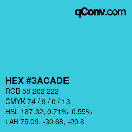 Color code: HEX #3ACADE | qconv.com