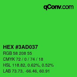 Color code: HEX #3AD037 | qconv.com