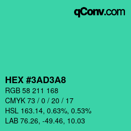 Color code: HEX #3AD3A8 | qconv.com