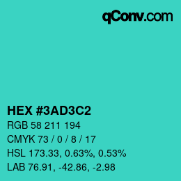 Color code: HEX #3AD3C2 | qconv.com
