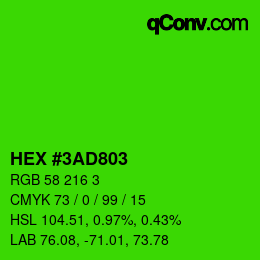 Color code: HEX #3AD803 | qconv.com