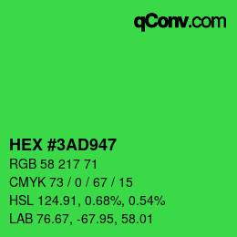Color code: HEX #3AD947 | qconv.com