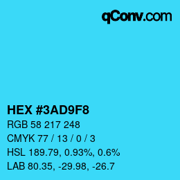 カラーコード: HEX #3AD9F8 | qconv.com