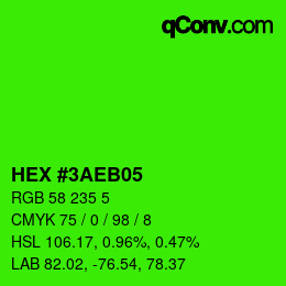 Color code: HEX #3AEB05 | qconv.com