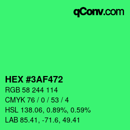 Color code: HEX #3AF472 | qconv.com