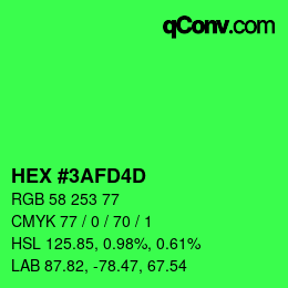 カラーコード: HEX #3AFD4D | qconv.com