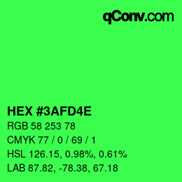 Color code: HEX #3AFD4E | qconv.com
