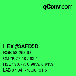 カラーコード: HEX #3AFD5D | qconv.com