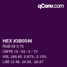 Color code: HEX #3B0546 | qconv.com
