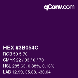 颜色代码: HEX #3B054C | qconv.com