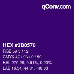 カラーコード: HEX #3B0570 | qconv.com