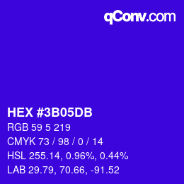 颜色代码: HEX #3B05DB | qconv.com