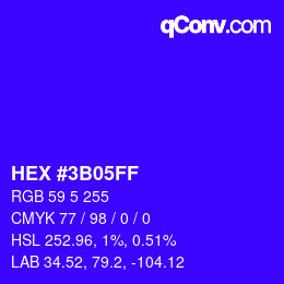 Color code: HEX #3B05FF | qconv.com
