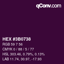 Código de color: HEX #3B0738 | qconv.com