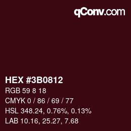 カラーコード: HEX #3B0812 | qconv.com