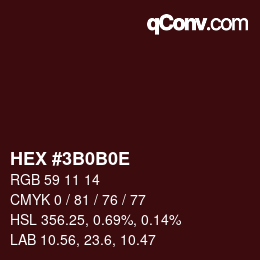 Color code: HEX #3B0B0E | qconv.com