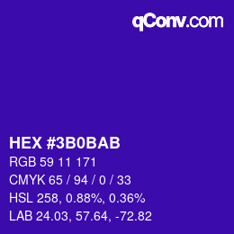 カラーコード: HEX #3B0BAB | qconv.com