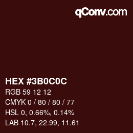 Color code: HEX #3B0C0C | qconv.com