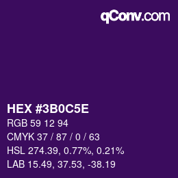 Color code: HEX #3B0C5E | qconv.com