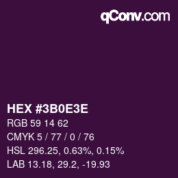 カラーコード: HEX #3B0E3E | qconv.com