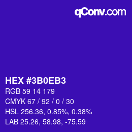 Color code: HEX #3B0EB3 | qconv.com