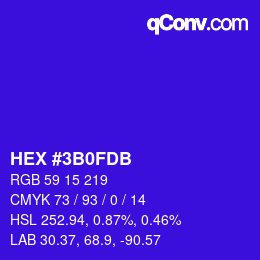 カラーコード: HEX #3B0FDB | qconv.com